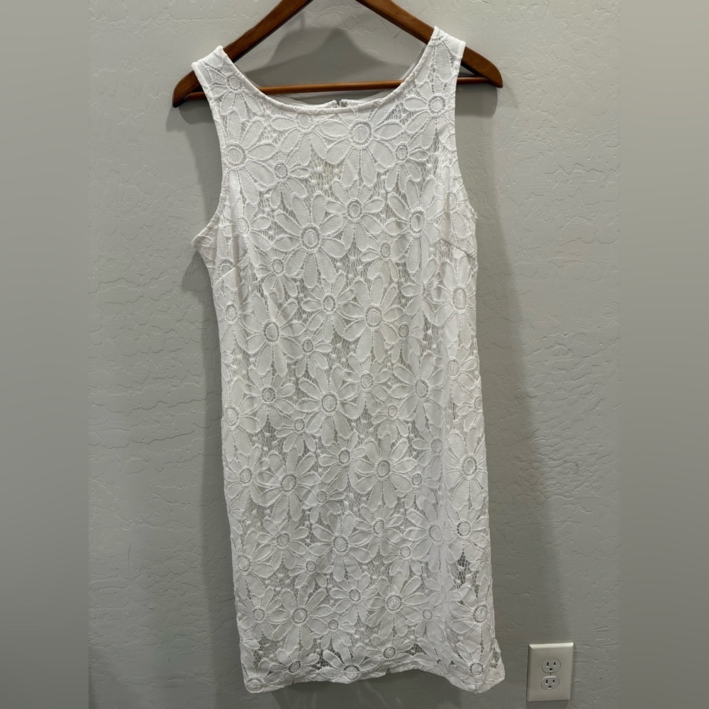 Karin Stevens Women’s Floral Lace Sleeveless Sheath Dress – Size 12